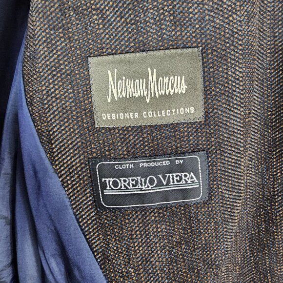 Hugo Boss Neiman Marcus Wool Blazer 46R Brown Ventless Office Quiet Luxury USA - Picture 6 of 15